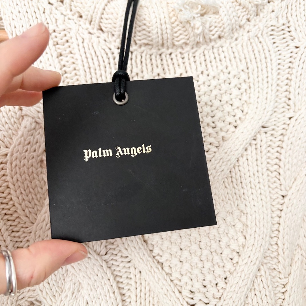 Palm Angels distressed cream fisherman sweater - Picture 7 of 10